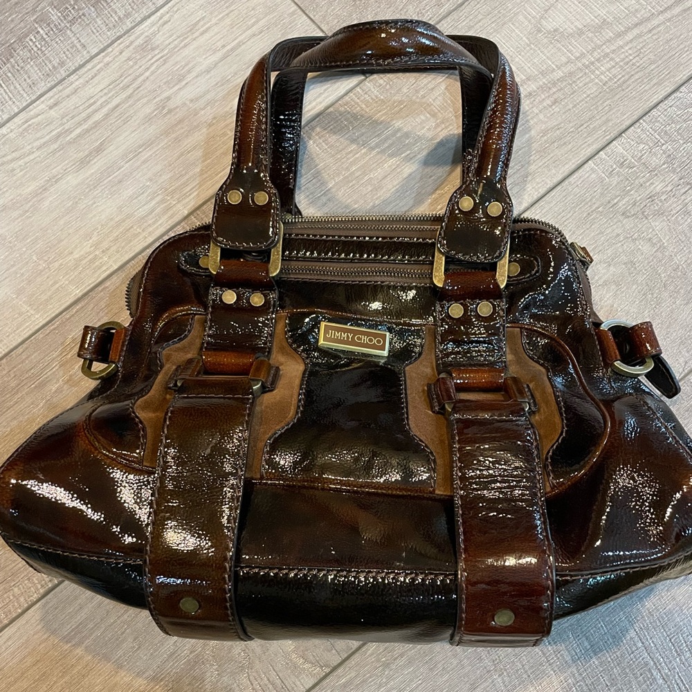 COPY - Authentic Jimmy Choo Malena satchel bag brown